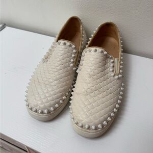 White Studded Slip-On Sneakers